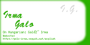 irma galo business card